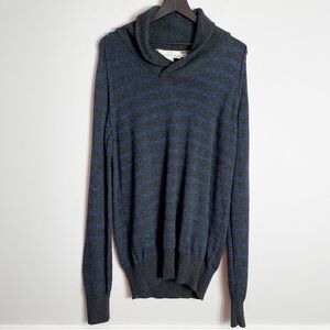 H&M Cowl Neck Gray Blue Sweater Size Large